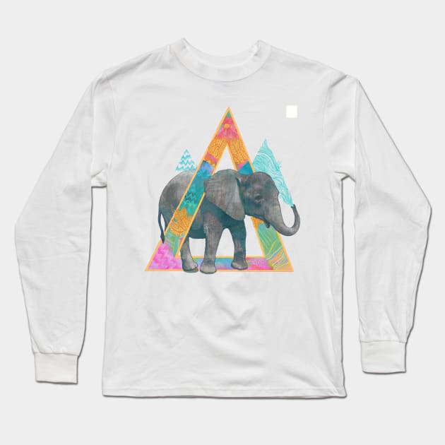 Elephant Long Sleeve T-Shirt by LauraGraves